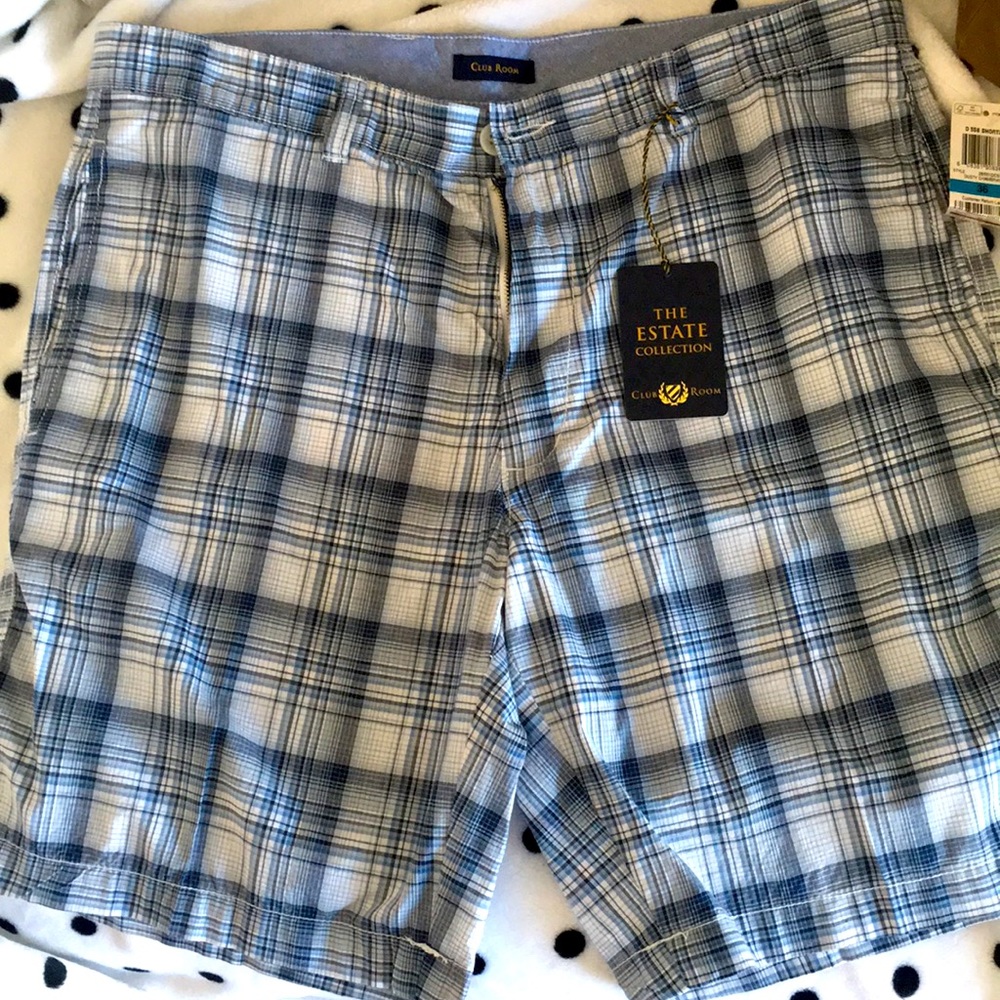 Club room plaid men’s shorts